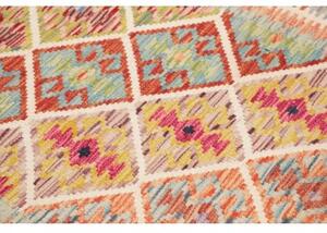 Tappeto Kilim Geometrico Terracotta Azzurro 122x183 Cm