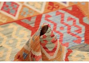 Tappeto Kilim Geometrico Arancione Rosso 133x178 Cm