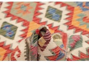Tappeto Kilim Geometrico Rosso Mattone Multicolore 123x176 Cm