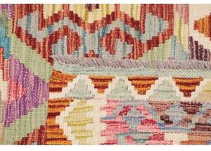 Tappeto Kilim Geometrico Beige Arancione 123x179 Cm