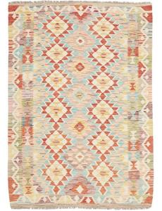 Tappeto Kilim Geometrico Rosso Azzurro 128x178 Cm