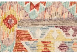 Tappeto Kilim Geometrico Rosso Azzurro 128x178 Cm