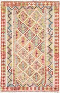 Tappeto Kilim Geometrico Terracotta Azzurro 122x183 Cm