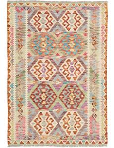 Tappeto Kilim Geometrico Beige Arancione 123x179 Cm