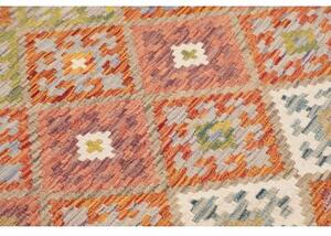 Tappeto Kilim Geometrico Arancione Multicolore 122x208 Cm