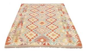Tappeto Kilim Geometrico Rosso Azzurro 128x178 Cm