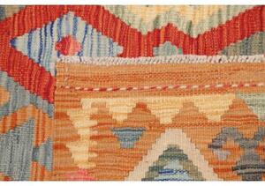 Tappeto Kilim Geometrico Arancione Rosso 133x178 Cm