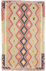 Tappeto Kilim Geometrico Rosso Blu 118x191 Cm