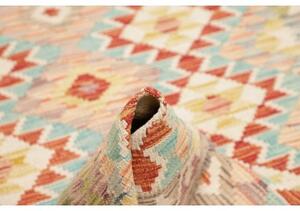 Tappeto Kilim Geometrico Rosso Azzurro 128x178 Cm