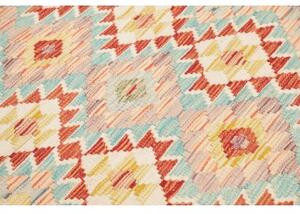 Tappeto Kilim Geometrico Rosso Azzurro 128x178 Cm
