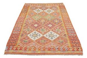 Tappeto Kilim Geometrico Arancione Multicolore 122x208 Cm