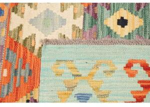 Tappeto Kilim Geometrico Azzurro Arancione 119x166 Cm