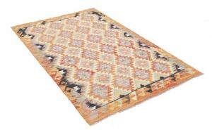 Tappeto Kilim Geometrico Giallo Senape Beige 114x176 Cm