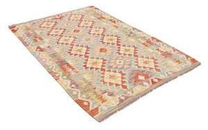 Tappeto Kilim Geometrico Rosso Azzurro 128x178 Cm