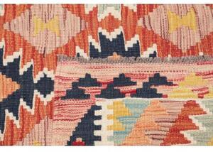 Tappeto Kilim Geometrico Rosso Blu 118x191 Cm