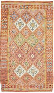 Tappeto Kilim Geometrico Arancione Multicolore 122x208 Cm