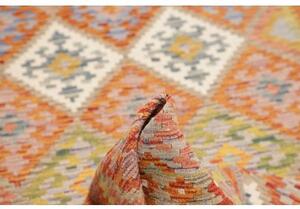 Tappeto Kilim Geometrico Arancione Multicolore 122x208 Cm