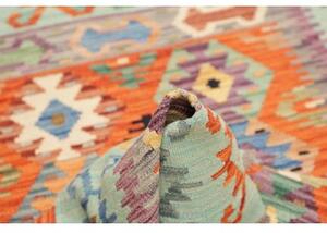 Tappeto Kilim Geometrico Azzurro Arancione 119x166 Cm
