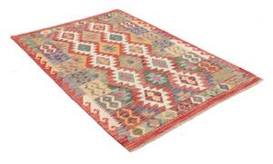 Tappeto Kilim Geometrico Rosso Mattone Multicolore 123x176 Cm
