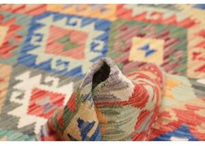 Tappeto Kilim Geometrico Rosso Blu 125x172 Cm