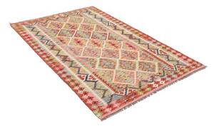 Tappeto Kilim Geometrico Terracotta Azzurro 122x183 Cm