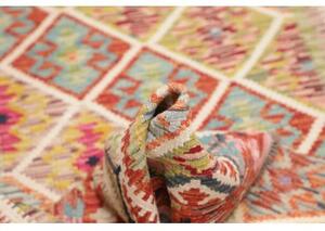 Tappeto Kilim Geometrico Terracotta Azzurro 122x183 Cm