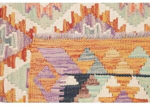 Tappeto Kilim Geometrico Giallo Senape Beige 114x176 Cm