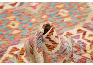 Tappeto Kilim Geometrico Beige Arancione 123x179 Cm