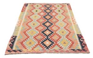Tappeto Kilim Geometrico Rosso Blu 118x191 Cm