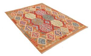 Tappeto Kilim Geometrico Arancione Rosso 133x178 Cm
