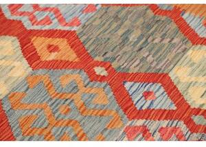 Tappeto Kilim Geometrico Arancione Rosso 133x178 Cm
