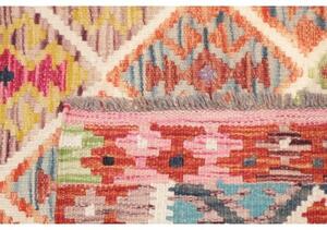 Tappeto Kilim Geometrico Terracotta Azzurro 122x183 Cm