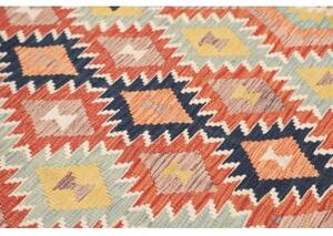 Tappeto Kilim Geometrico Rosso Blu 118x191 Cm