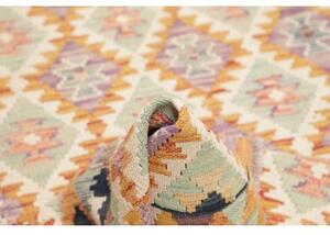 Tappeto Kilim Geometrico Giallo Senape Beige 114x176 Cm