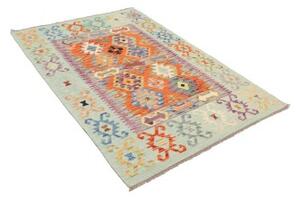 Tappeto Kilim Geometrico Azzurro Arancione 119x166 Cm