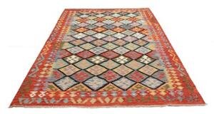 Tappeto Kilim Geometrico Rosso Multicolore 177x244 Cm