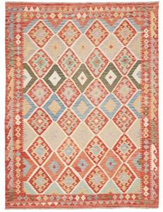 Tappeto Kilim Geometrico Rosso Mattone Multicolore 179x237 Cm
