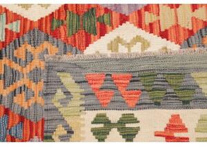 Tappeto Kilim Geometrico Rosso Ruggine Multicolore 207x301 Cm