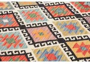 Tappeto Kilim Geometrico Rosso Mattone Blu Avio 174x235 Cm