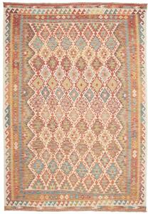 Tappeto Kilim Geometrico Terracotta Beige 208x302 Cm