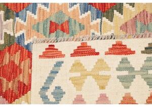Tappeto Kilim Geometrico Rosso Avorio 208x291 Cm