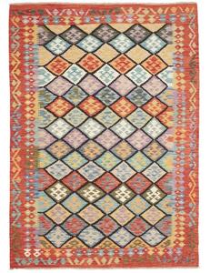 Tappeto Kilim Geometrico Rosso Multicolore 177x244 Cm