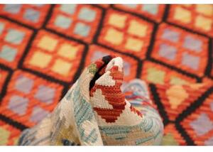 Tappeto Kilim Geometrico Rosso Mattone Arancione 173x248 Cm