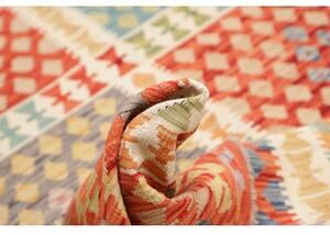 Tappeto Kilim Geometrico Rosso Azzurro 208x298 Cm
