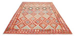 Tappeto Kilim Geometrico Rosso Mattone Multicolore 179x237 Cm