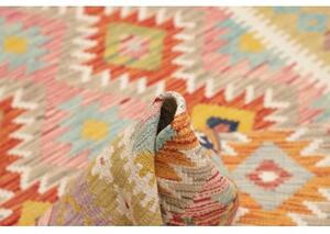 Tappeto Kilim Geometrico Giallo Senape Azzurro 127x182 Cm