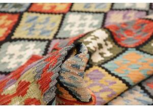 Tappeto Kilim Geometrico Rosso Multicolore 177x244 Cm