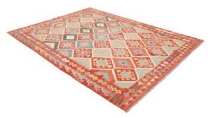 Tappeto Kilim Geometrico Rosso Mattone Multicolore 179x237 Cm