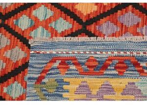Tappeto Kilim Geometrico Rosso Mattone Arancione 173x248 Cm
