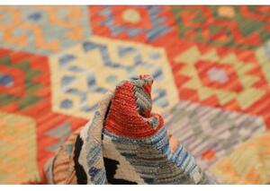 Tappeto Kilim Geometrico Rosso Mattone Multicolore 208x301 Cm